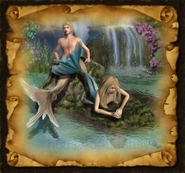 Fantasy-Bild von einer Nixe und einem Wassermann