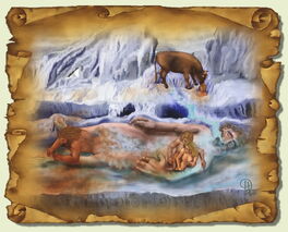 Bild der germanischen Ur-Riesen mit Ymir und Adhumla