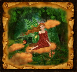 Eine kleine Elfe aus dem Fantasywald